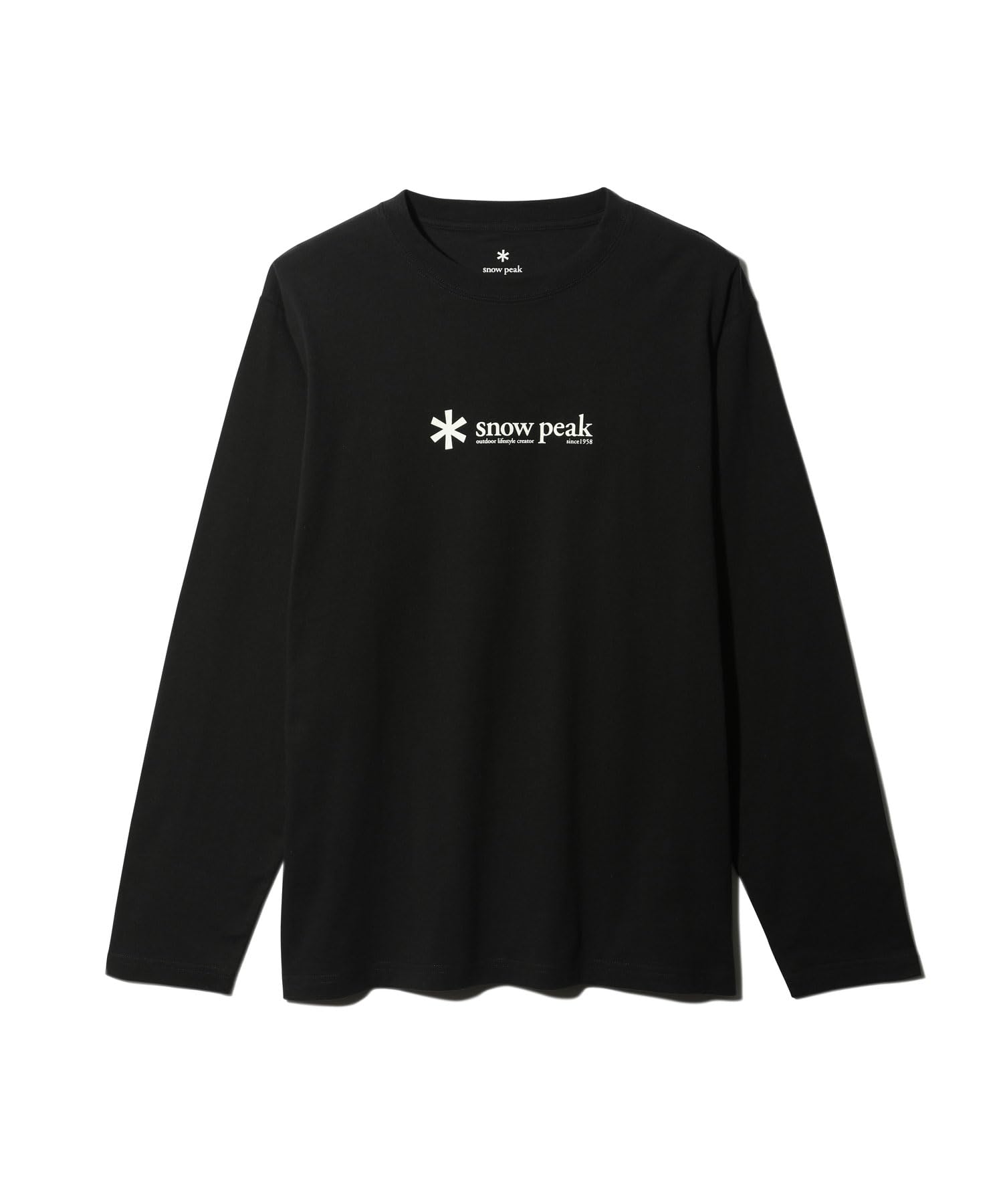 

Snow Peak Logo Long Sleeve T-Shirt SW-24SU201, Soft Cotton Logo Long Sleeve T, Black, for Outdoor Camping