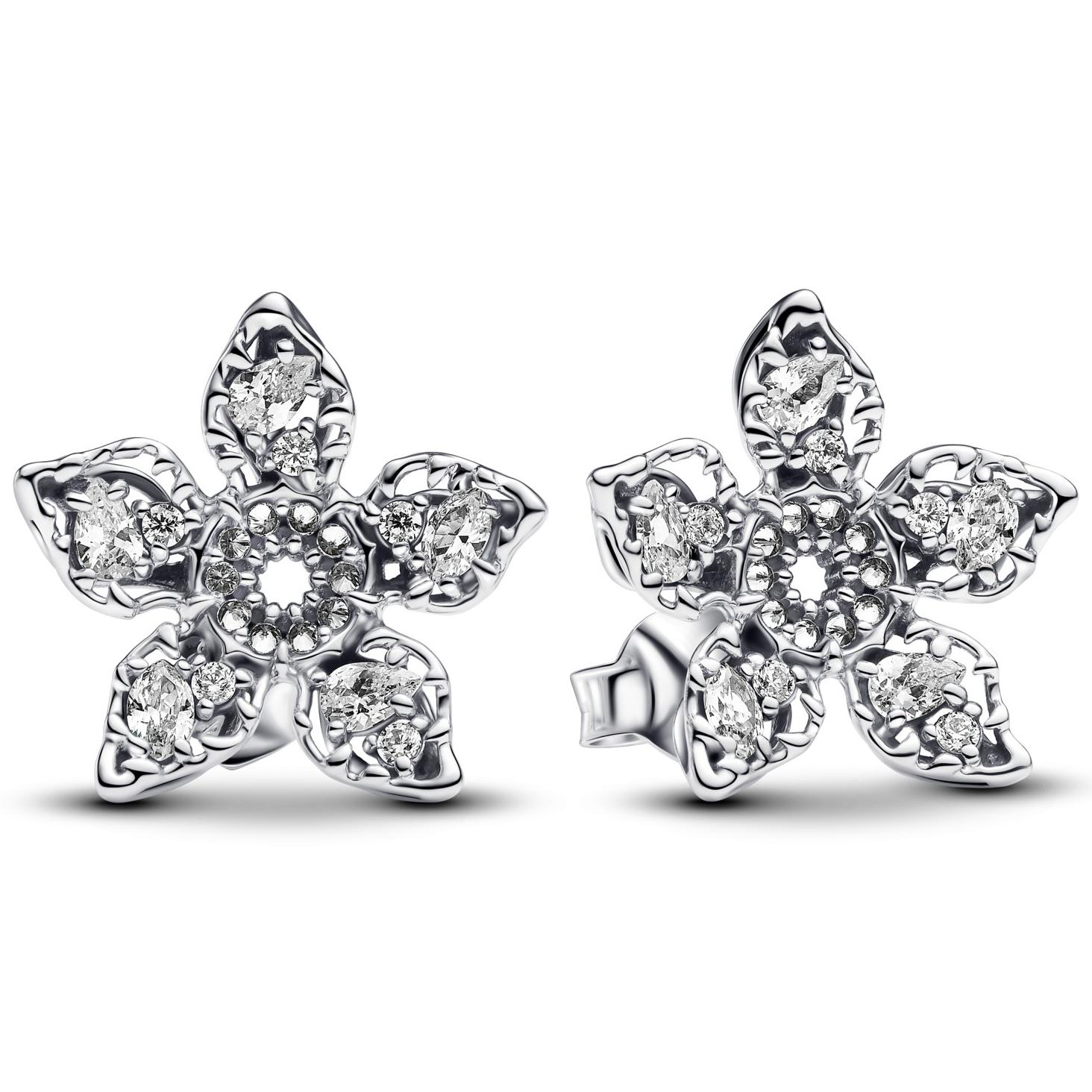 

New Fashion 925 Silver Man-eating Flower Snowflake Earrings Fit Women s Jewelry Lover s Holiday Birthday Gift