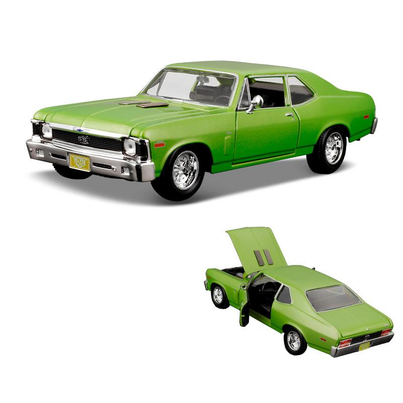 

Maisto 1:24 1970 Chevrolet Nova SS Alloy Classic Sports Car Model Diecast Metal Retro Track Racing Vehicles Car Model Kids Gifts зелений