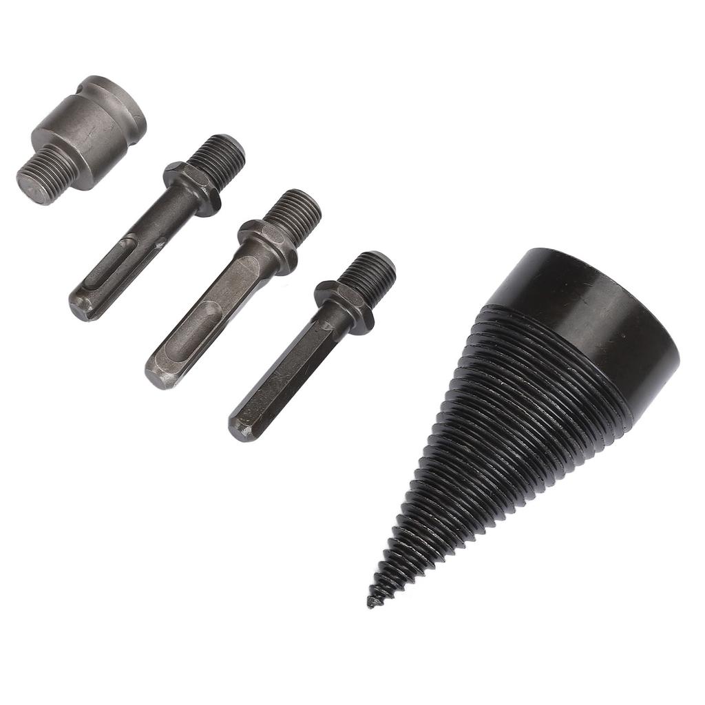5 Pezzi Punta da Trapano Spaccatrice per Legna da Ardere Acciaio Legno Spaccatura Tronchi Punte Punta da Trapano in Acciaio Rimovibile 50mm