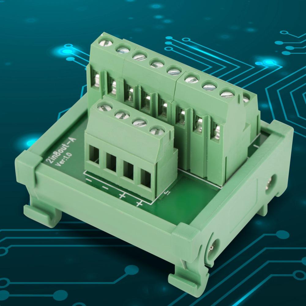 25A Breakout Board 2 In 8 Out Terminal Blocks Module DIN Rail Module  Industrial Applications