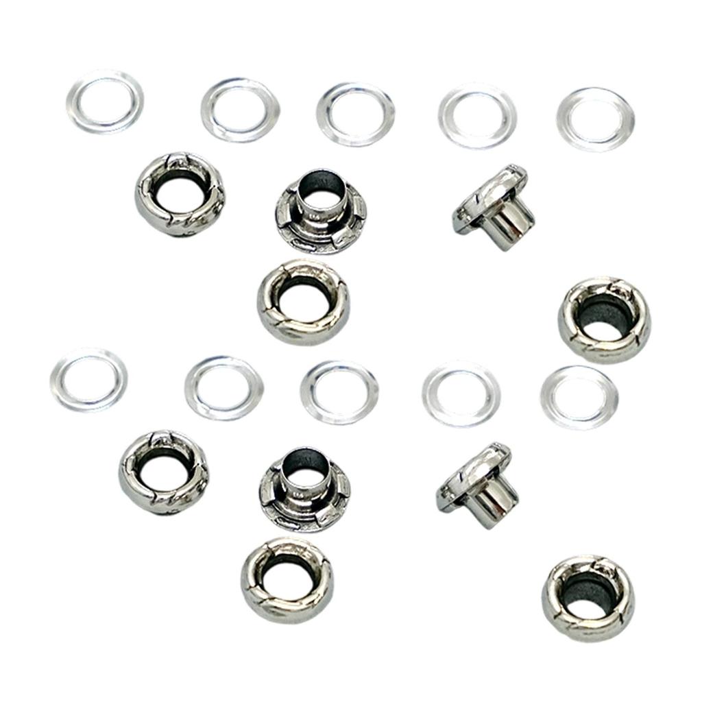 10x Grommets Eyelets Grommet Kit 6mm Inner Diameter Metal Eyelets for Bead Cores Bags DIY Craft Projects Leather Belts Shoes