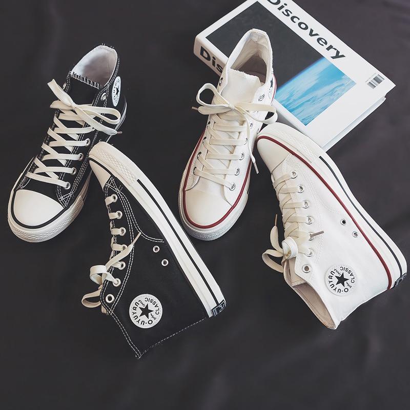 Pantofi vulcanizați pantofi clasici din pânză s replică high-top pantofi casual de cuplu versatili pantofi de skate pentru studenți bărbați