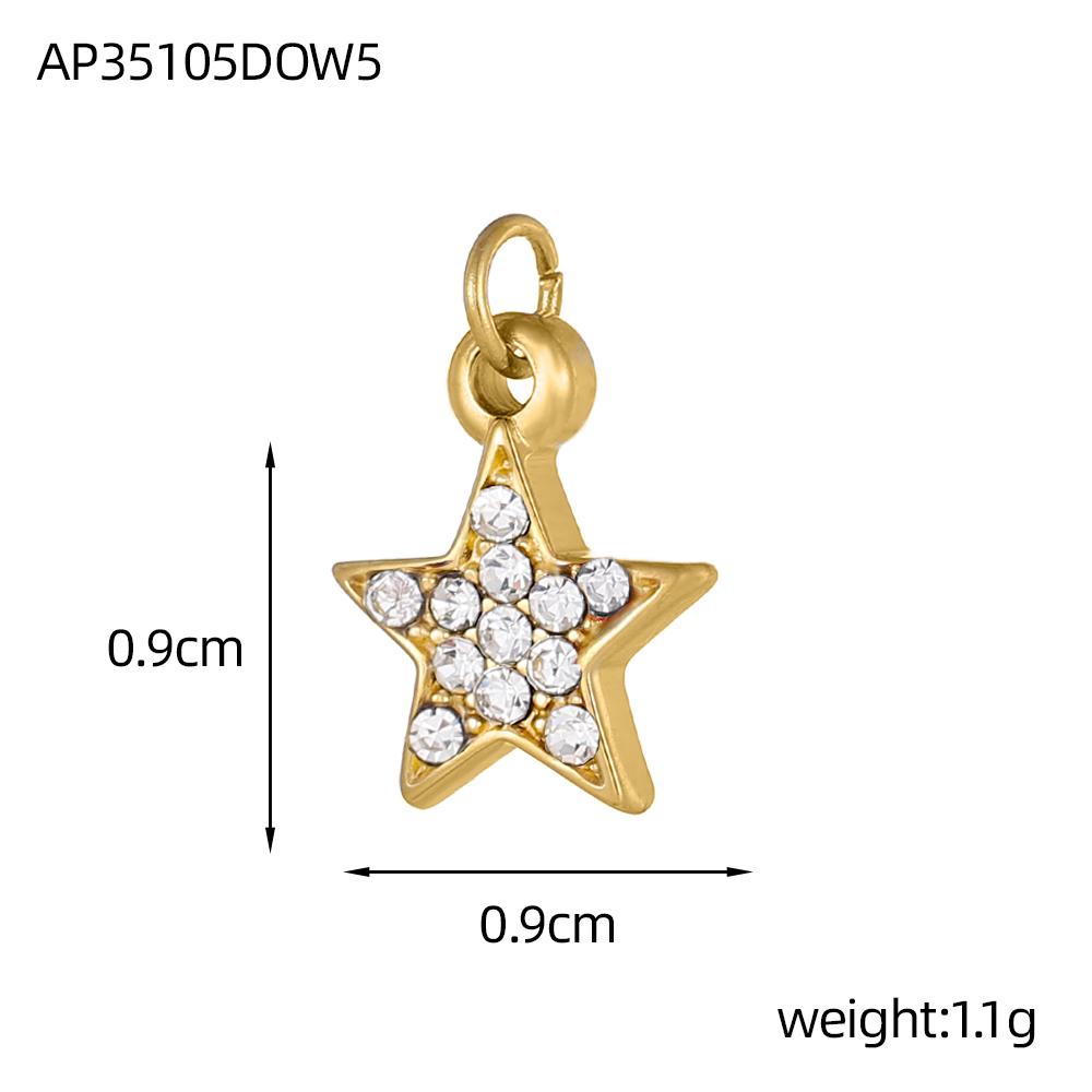 CARLIDANA Stainless Steel Charms Gold Plated Fashion Zircon Star Pendant Charms DIY Necklace Bracelet Accessories for Women
