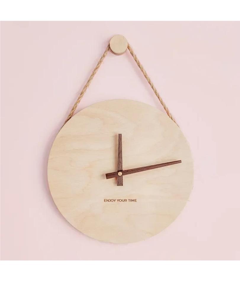 Nordic Solid Wood Wall Clock Living Room Personality Creative Fashion Japanese Modern Simple Log Clock Wall Clock Living Room