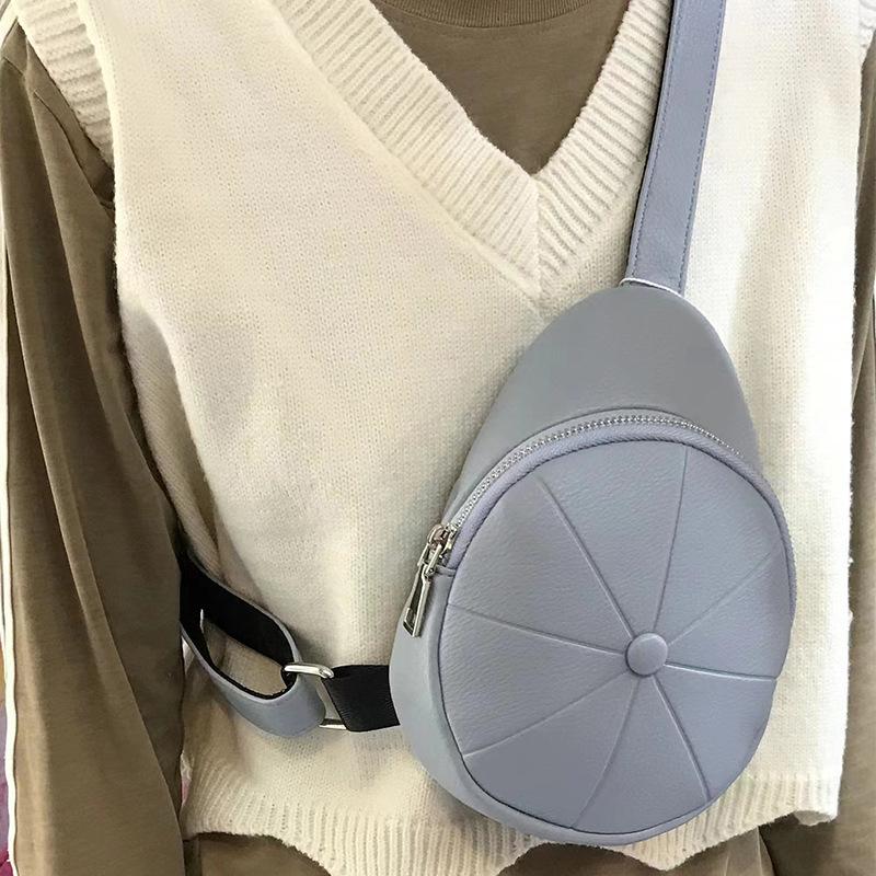 Small Round Bag Fashionable Shell Triangle Bag Multi-functional Chest Bag, Waist Bag Sports Small Bag
