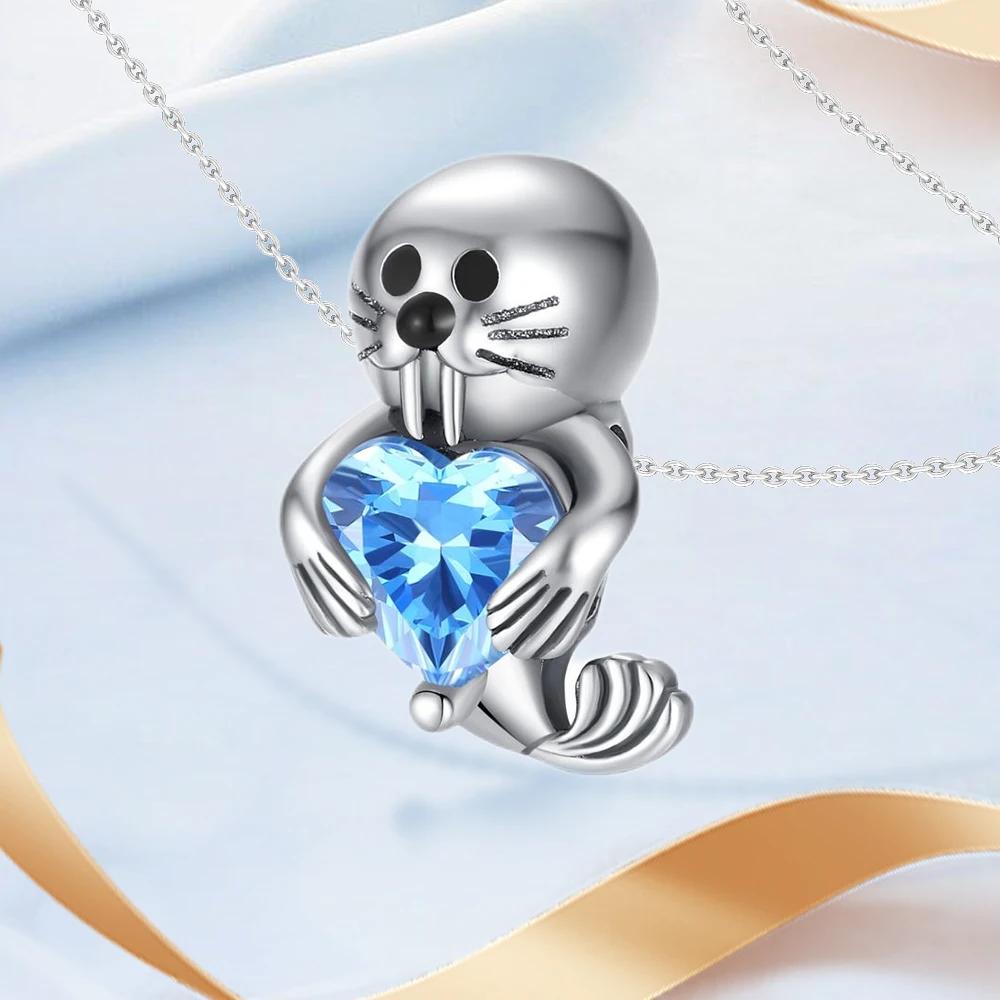 Copper Plated Gopher Embracing Heart Beads Charm Bracelets For Women Fit Pendant Charms Beads For Fine Jewelry Making Gift