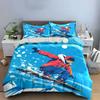 Snowboarding Adventure Poster Set Bedding Set With 1 Duvet Cover 2 Pillowcases Single Double King Queen, Gift