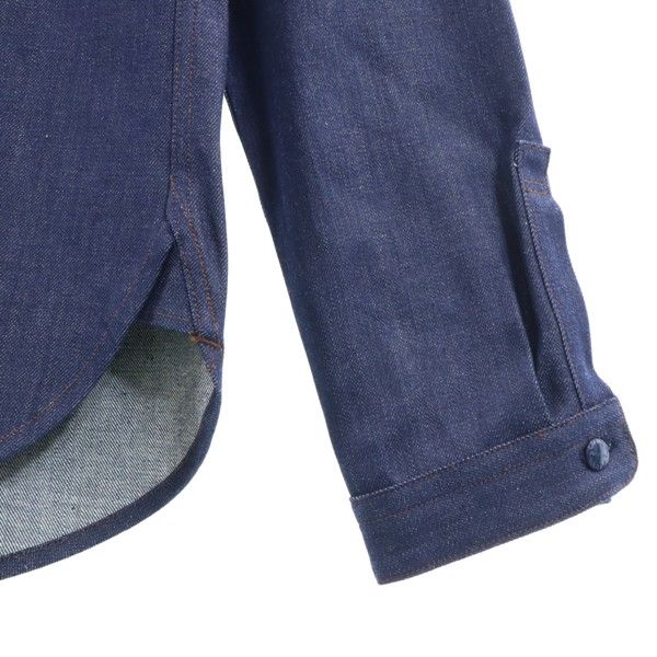 Unused Johnbull Long Sleeve Denim Shirt 40 Indigo Blue Eye Work Shirt Men's Used