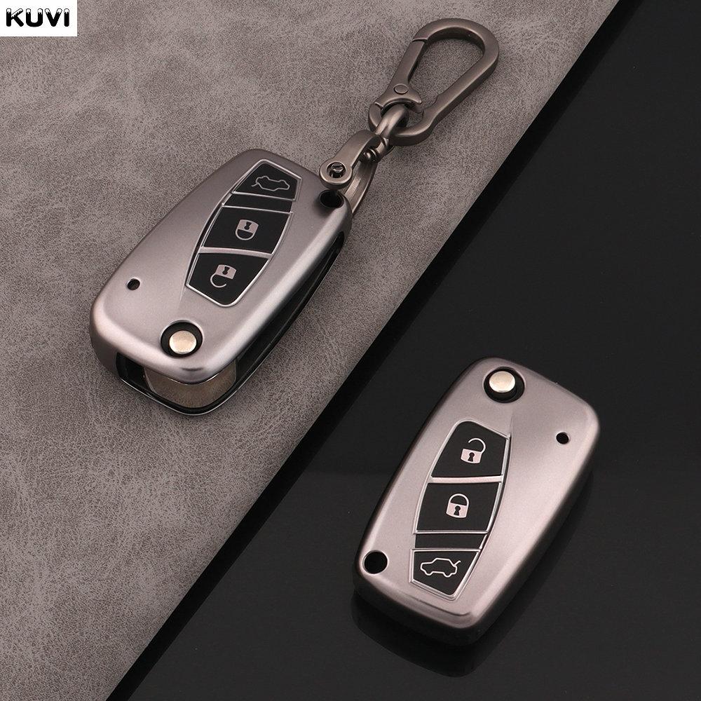 New TPU Car Flip Key Case Cover for FIAT 500 Panda Stilo Ducato Punto Doblo Bravo 3 Buttons Protected Holder Fob Bag Accessories