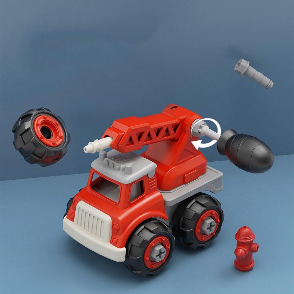 Plastic Disassembly Assembly Car Toys Puzzle DIY Assembly Firetruck  Boys Toy