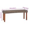 110 cm Natural Kubu Rattan and Solid Mahogany Wood Bench