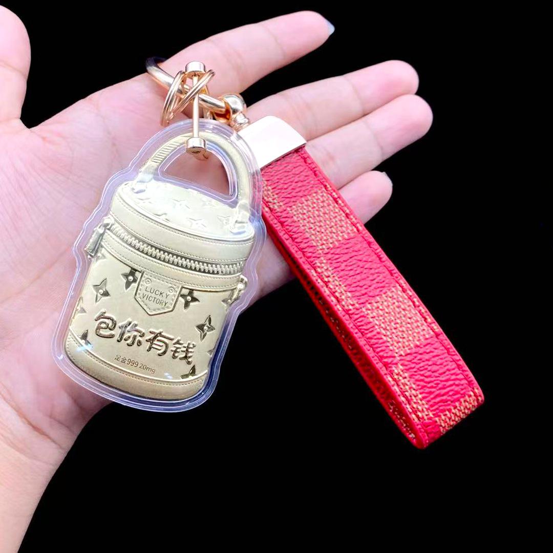 

Charming 999 Gold Cartoon Keychain - Cute & Versatile Bag Accessory for Qixi Party Gold Foil
