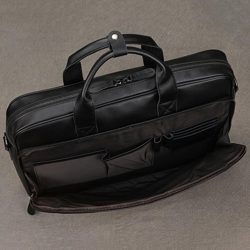 Best Quality Genuine Leather Briefcase Crossbody Messenger Bag Business Laptop Bag Offical Daily Shoulder Bag 15.6 16 17 Inch