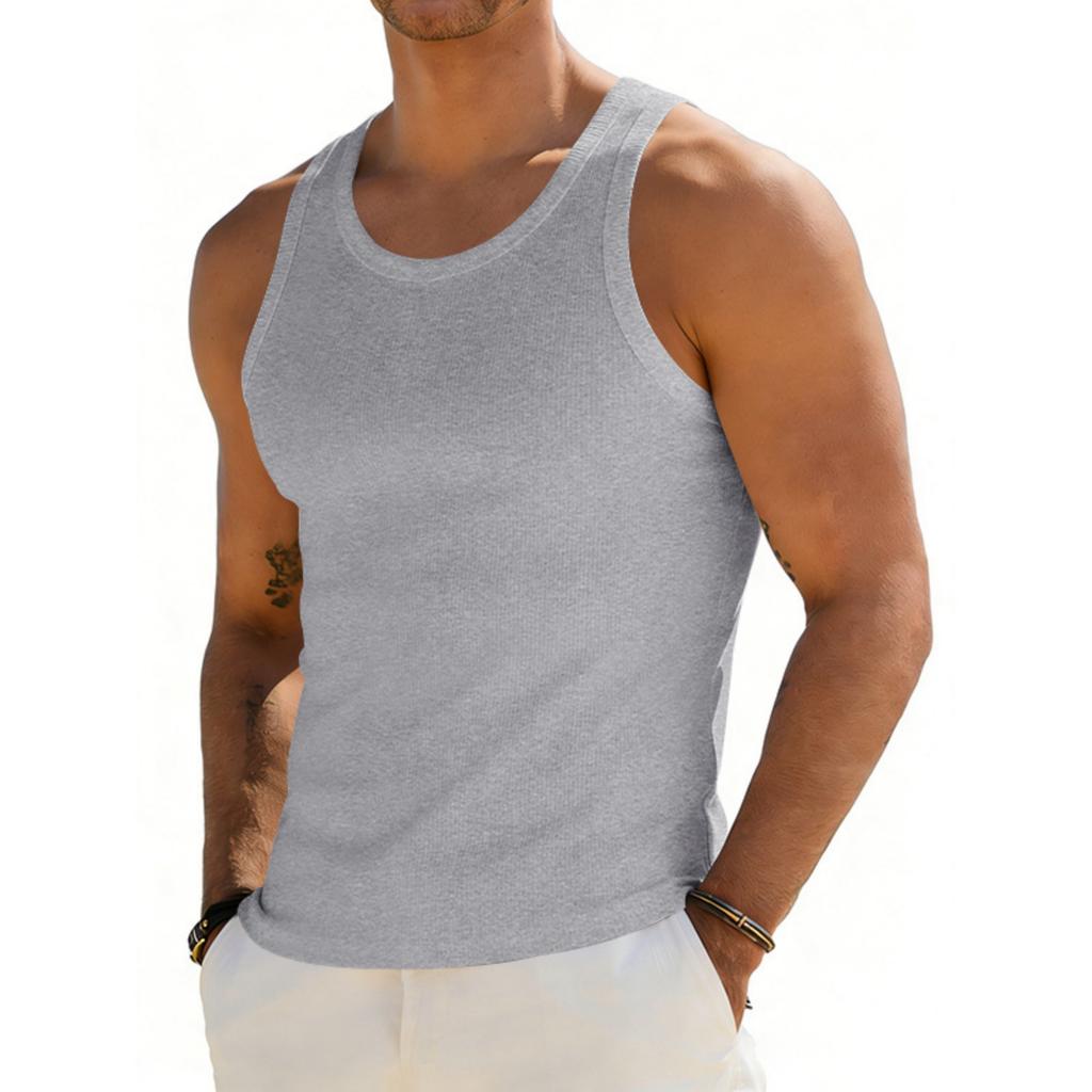 Herren Freizeit Gestreiftes Stretch Sport Tanktop Feuchtigkeitsableitend Schnelltrocknend Atmungsaktiv Basisschicht Fitnessstudio Weste für Sporttraining
