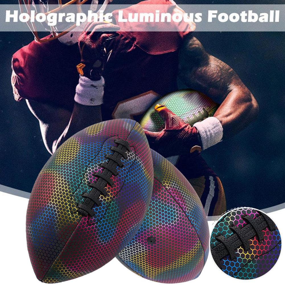 1set Glowing Training Rugby Ball Luminous Light Up Reflective Safe Training Rugby Great American Football Gifts