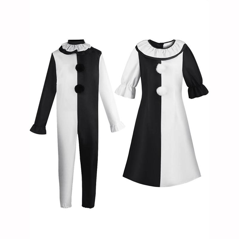 Kids Clown Cosplay Adult Men Women Horror Party Dress Hat Mask Killer Clowns Jumpsuit Halloween Christmas