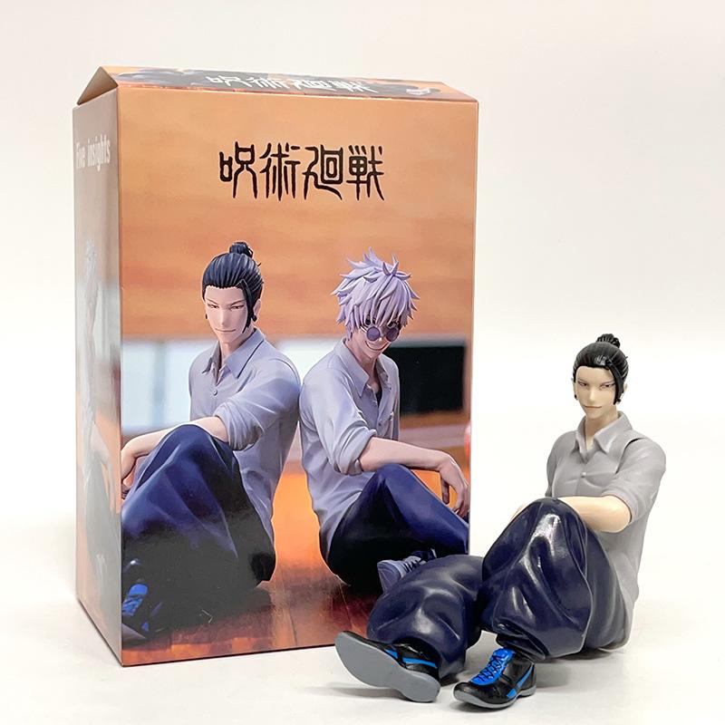 FiguresJujutsu Kaisen Satoru Gojo Geto Suguru Sitting Gift Look Up Sitting Posture Toji Figures PVC Anime Model Collection Toys