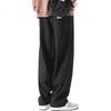 Dingfengbaoluo Straight-Leg Casual Pants for Men, Spring High Street Wide-Leg Trousers, Trendy Sports Long Pants WH5609, Gray M