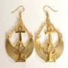 Ancient Egyptian Gold-Zinc Alloy Earrings - Goddess Isis Design