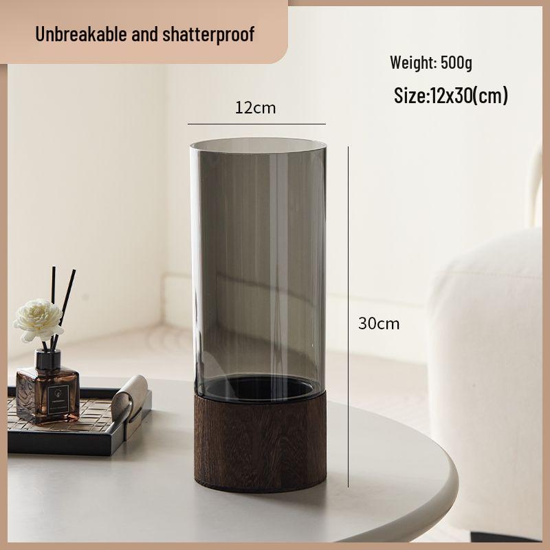 Transparent Acrylic Square Vase, Drop-Proof, for Flower Arrangements, Lucky Bamboo, and Elegant Decor in the Living Room