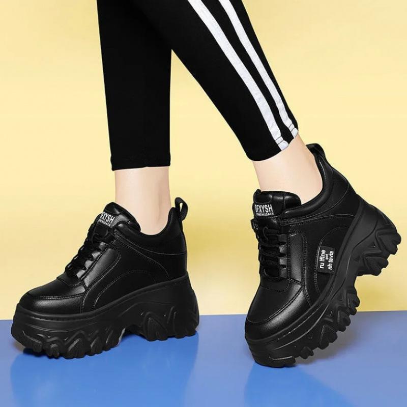 Adidași cu Platformă pentru Femei Adidași de Primăvară Pantofi Albi Tocuri Înalte Pană Pantofi Sport de Exterior Pantofi Casual Respirabili