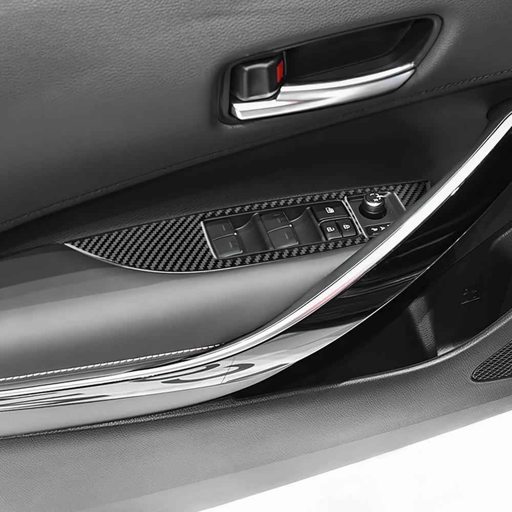For Toyota Corolla 2019 2020-2023 2024 Corolla Cross 2021-2024 Real Soft Carbon Fiber Sticker LHD RHD Car Window Button Panel