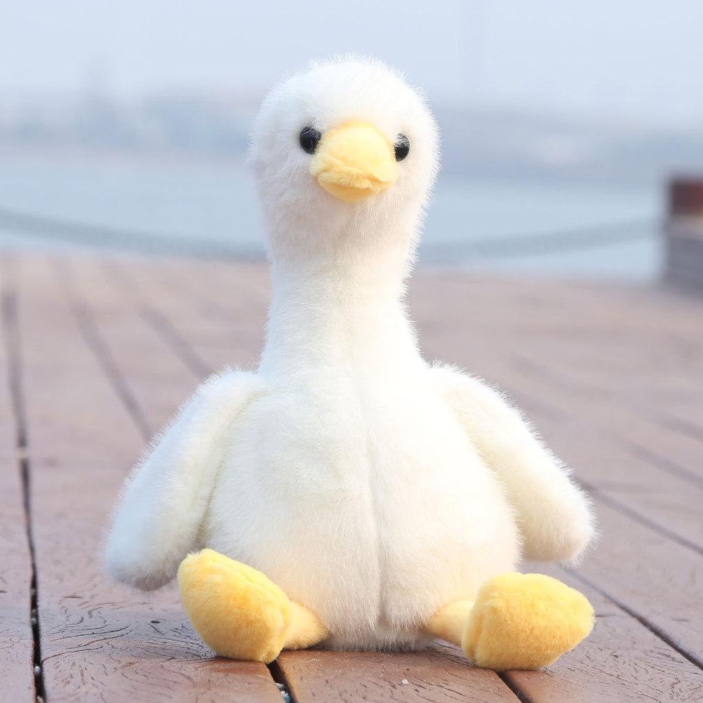 Cute White Duck Plush Toy With Pp Cotton Filling For Kids Gift And Bedroom Decor