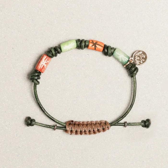 Ethnic Sun Bracelet Green