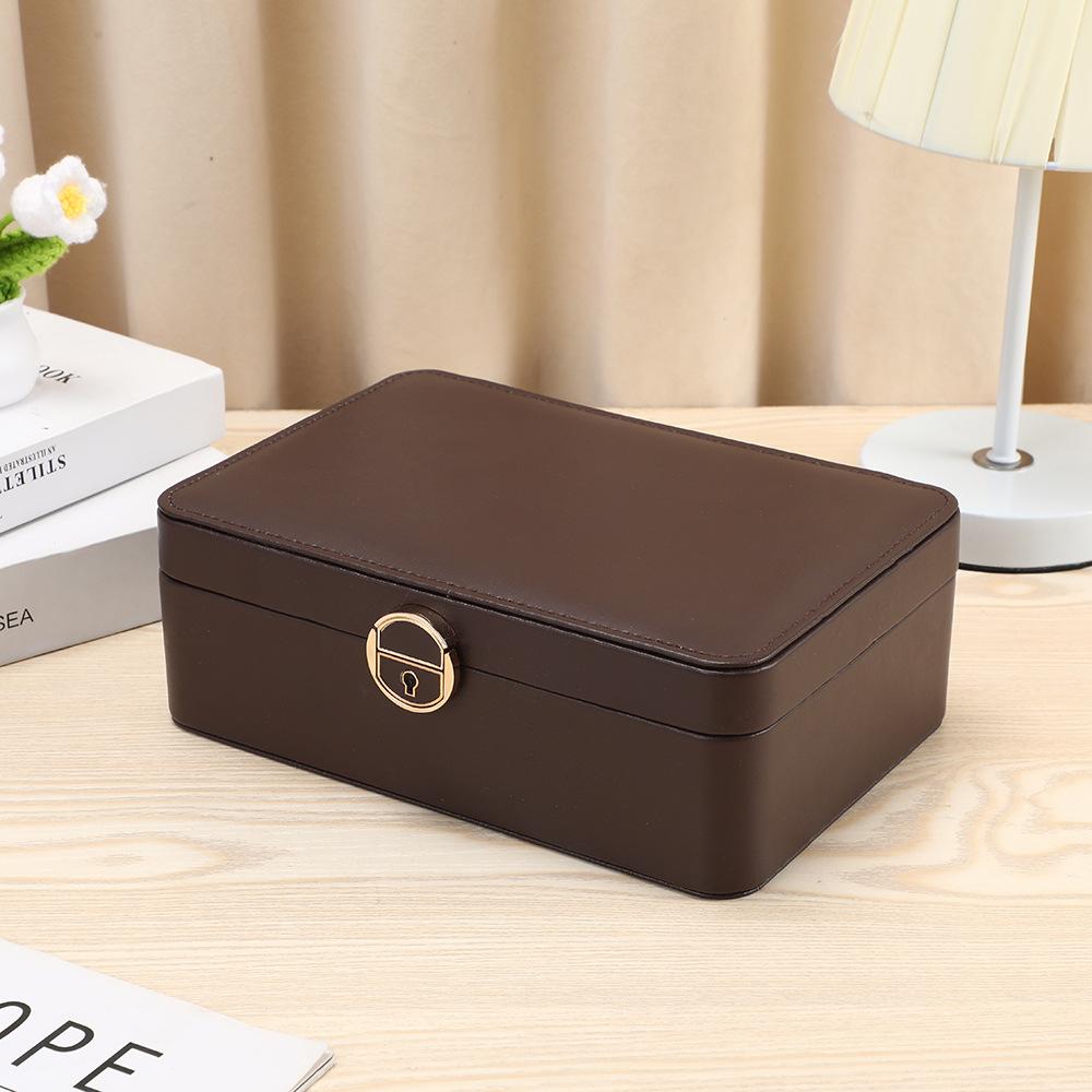 New Special Promotion Portable Pu Leather Jewellery Ring Necklace Storage Case Rectangle Travel Jewelry Box Packaging