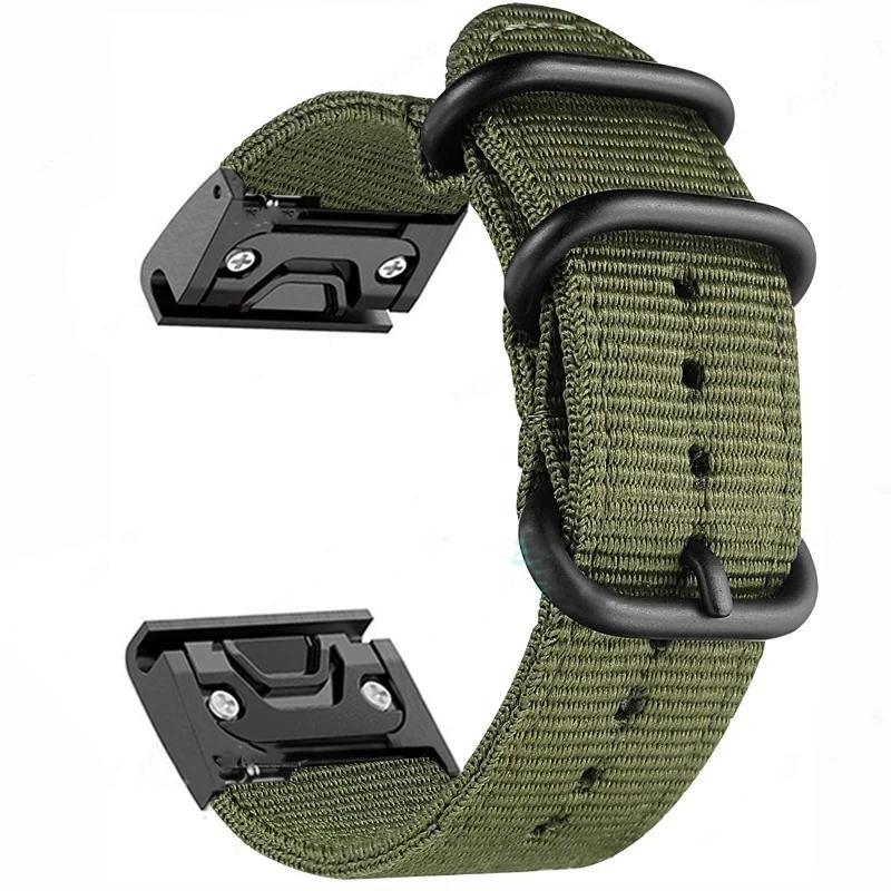 22 мм 26 мм ремешок Quickfit для часов Garmin Fenix 7 7x 7s Спортивный нейлоновый ремешок Quickfit Смарт-часы Для аксессуаров Garmin Замена 22MM зелёный