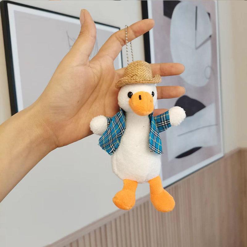Plush Duck Lovable Keychain Soft Stuffed Animal Key Ring Bag Ornament