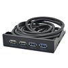 BTBcoin HUB USB 2.0 USB 3.0 4Port Front Panel USB3.0 Hub Splitter Internal Combo Bracket Adapter for Desktop 3.5 Inch Floppy Bay