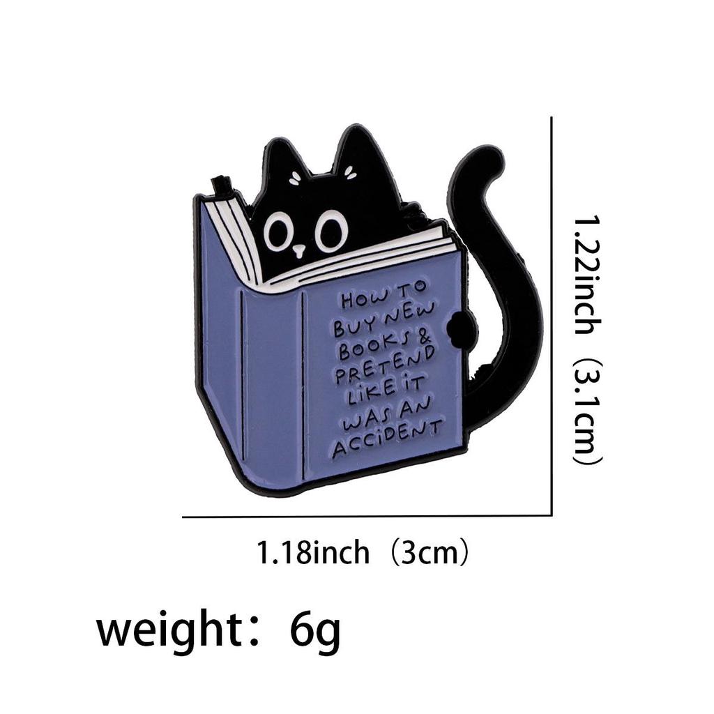 Cartoon Black Cat Brooch Pin - Cute Metal Alloy Accessory for Women and Backpacks
