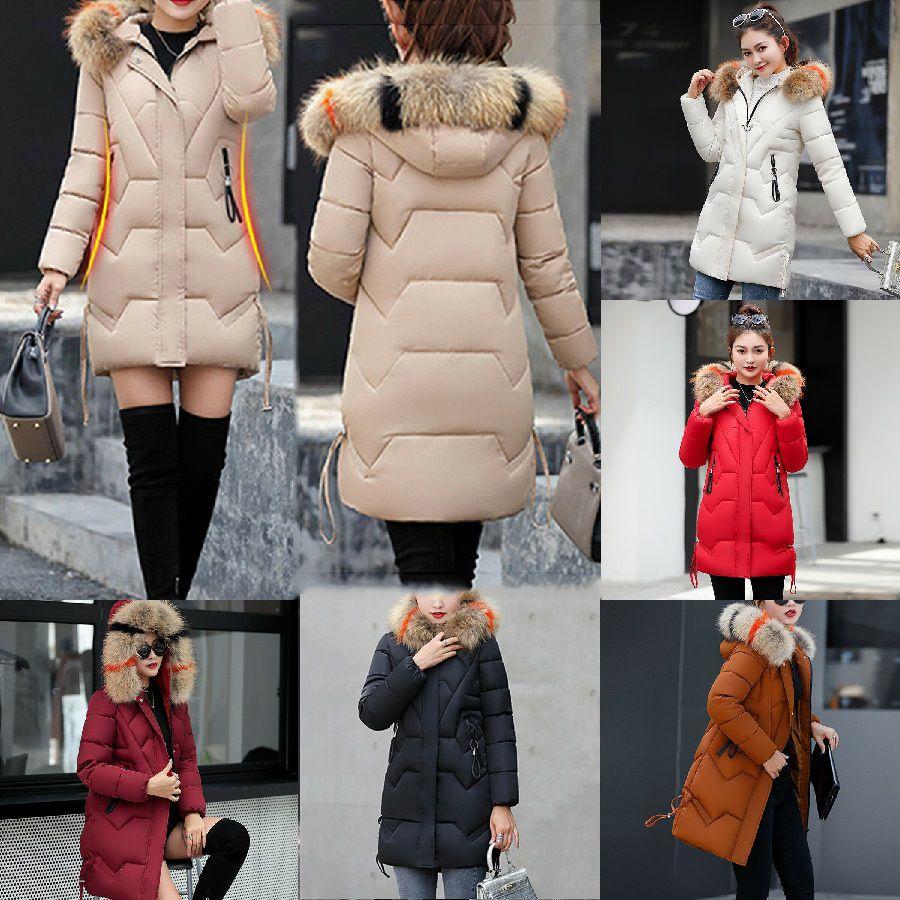Women Slim Colorful Fur Collar Hooded Coat Jacket Parka Outwear For Ultimate Winter Warmth