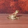 1Pcs Mini Lotus Leaf Frog Figurines Sleeping Position Frog Brass Ornament Copper Animal Tea Pet Home Decorations Antique Crafts+