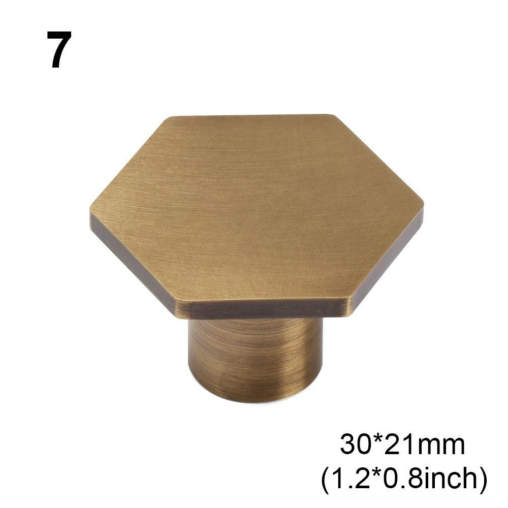 Safety Antique European Style Hexagon Single Hole Furniture Knobs Wardrobe Pulls Door Handles