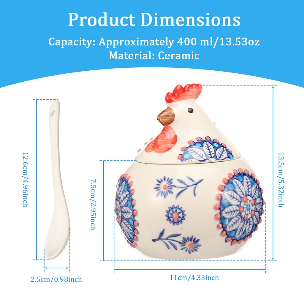 Salt Seasoning Jars Pepper Jar Ceramic Condiment Box Storage Pot Rooster Shape Spice Container Sugar Coffee Function Multi Bowls