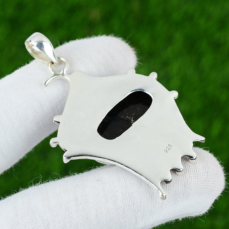 925 Sterling Silver Oval Kambaba Jasper Stone Bezel Birthday New Pendant Jewelry