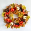 Handmade Maple Leaves Pumpkins Wreath Diy Decoration For Thanksgiving Halloween Front Door Wall Hanging Autumn Harvest Wreath