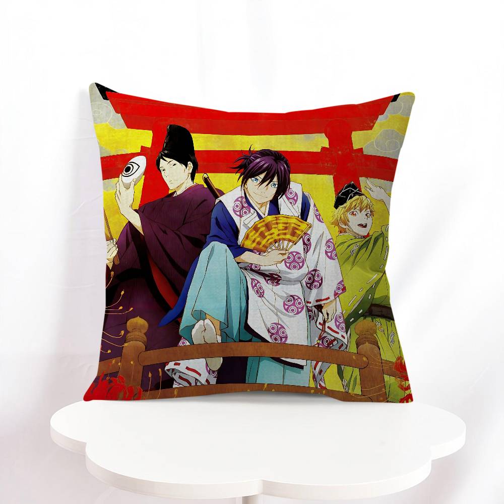 Anime N-Noragami Cushion Cover Inches Farmhouse Decor Home Throw Pillow Covers For Couch Decorations