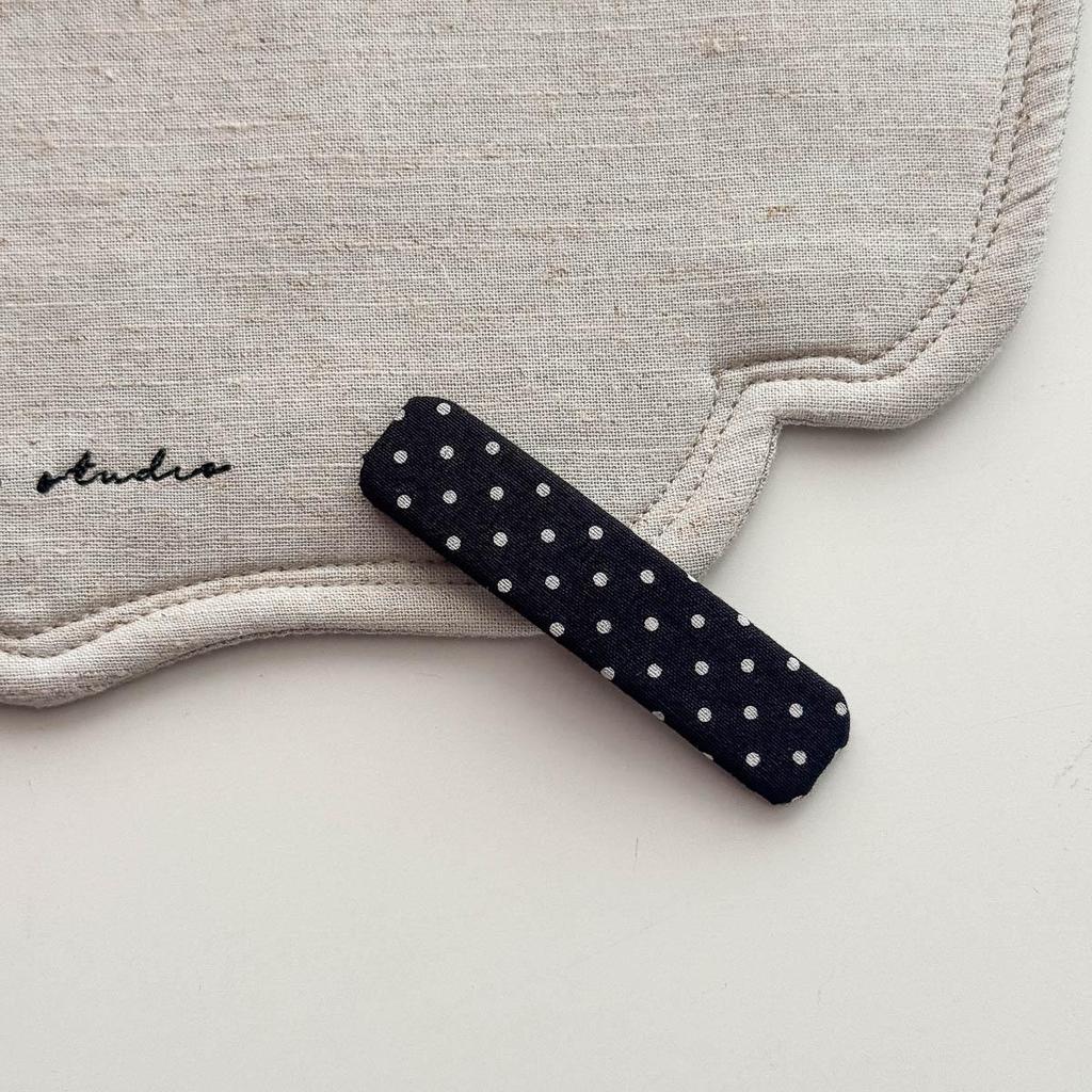 Versatile Black & White Polka Dot Triangle Hair Clip for Side Bangs & Forehead