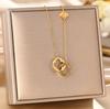 SHC43A-SHC68A Custom Fashion Pendant Necklaces Women's Jewelry Stainless Steel Chokers Pearl Chains Necklace Set for Women Girls