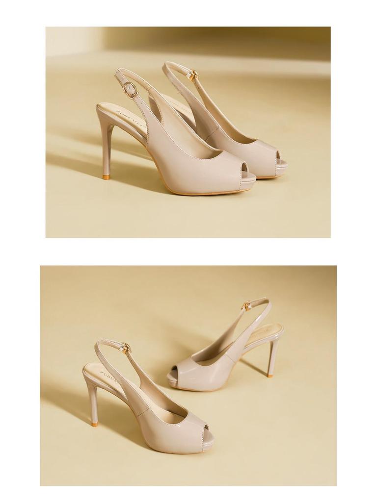 Stiletto Platform Peep-toe Backless Sandals 2025 - Women's Summer High-Heels