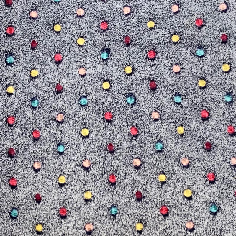 Polka Dot Double-Sided Flannel Fleece Fabric for Blankets, Pajamas, Cushions, Pet Beds