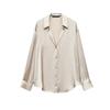 Spring New Women's Clothing Lapel Silk Satin Texture Classic Vertical Shirt 2074580 2074140
