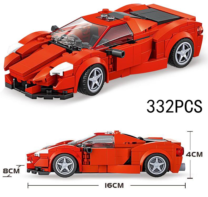 Auto da Corsa di Città Modello Blocchi da Costruzione Mattoncini Fai da Te MOC Giocattolo Classico Rally Sportivo Super Pilota Veicolo Regalo di Natale Tecnica