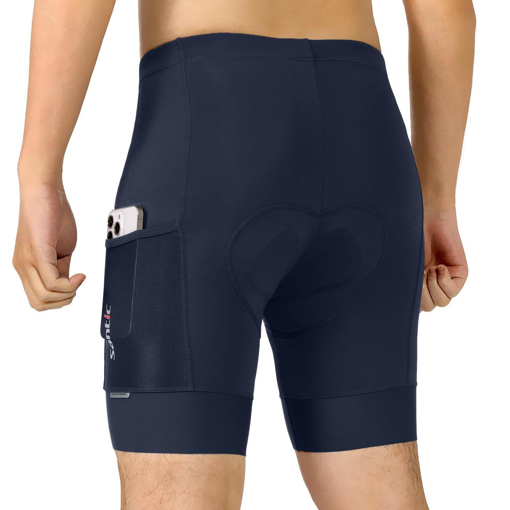 Santic Cycling Racer Bike Size Men's Pants, Pants, Cycling/Road Innerwear, Padded, Moisture-Wicking, Quick-Drying, Spring/Summer (Navy, S)