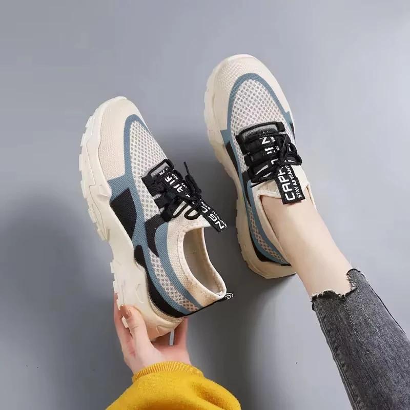 Fashion 2025 Spring New Ultra-light Running Shoes Sports Women's Shoes Mesh Non-slip Breathable Soft-soled Lightweight Casual Shoes