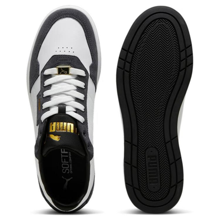 Puma Court Classic Series Comfortable Fashion Low-Top Sneakers Men Sneakers White Black 395087-07